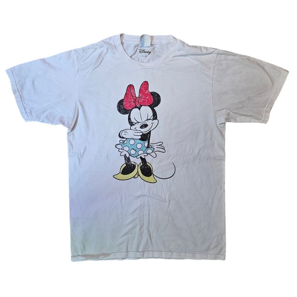 Disney Minnie Mouse Graphic Tee White Size Small